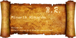 Minarik Rikarda névjegykártya